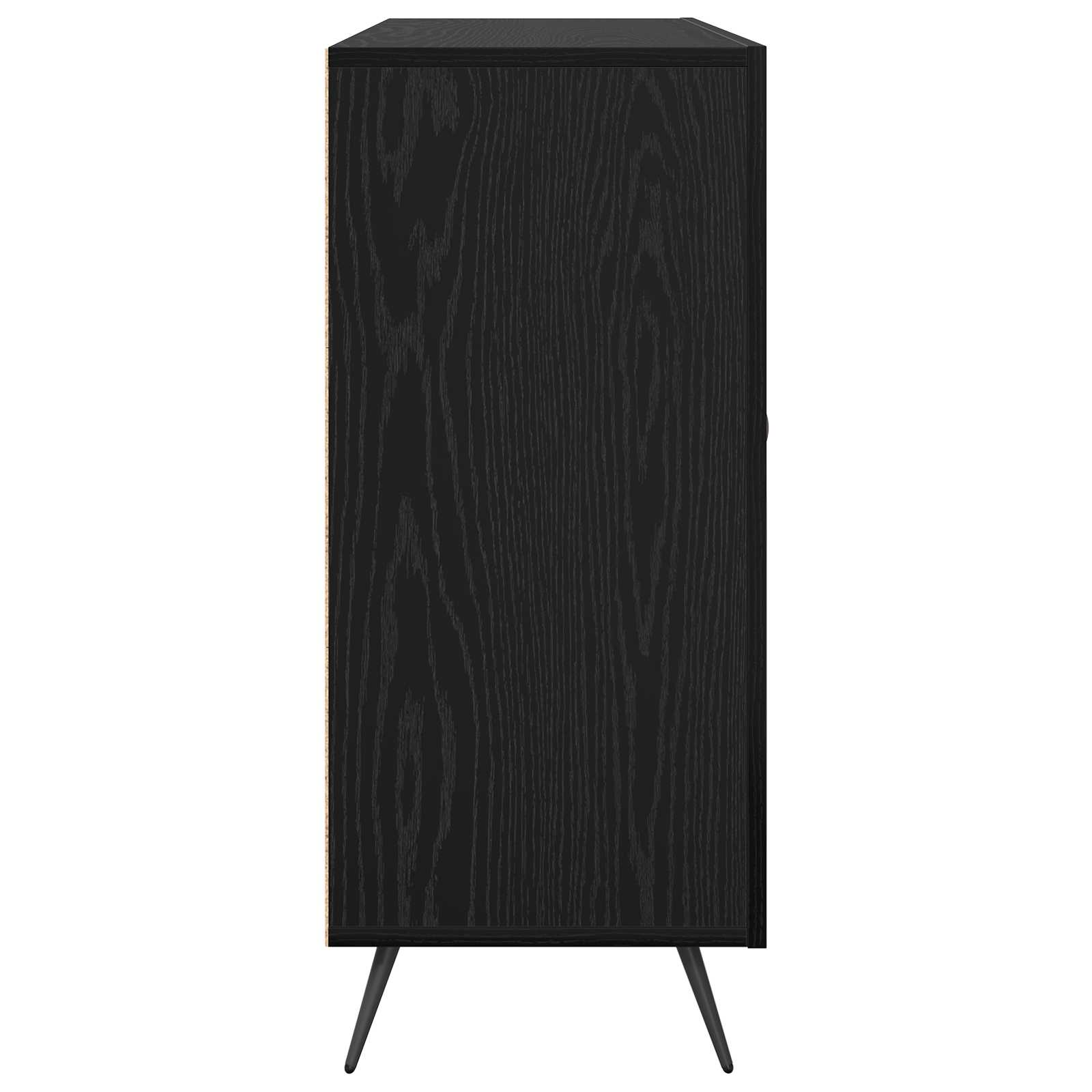 Sideboard Schwarz Eichen-Optik 89,5 x 34 x 80 cm Holzwerkstoff