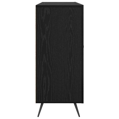 Sideboard Schwarz Eichen-Optik 89,5 x 34 x 80 cm Holzwerkstoff