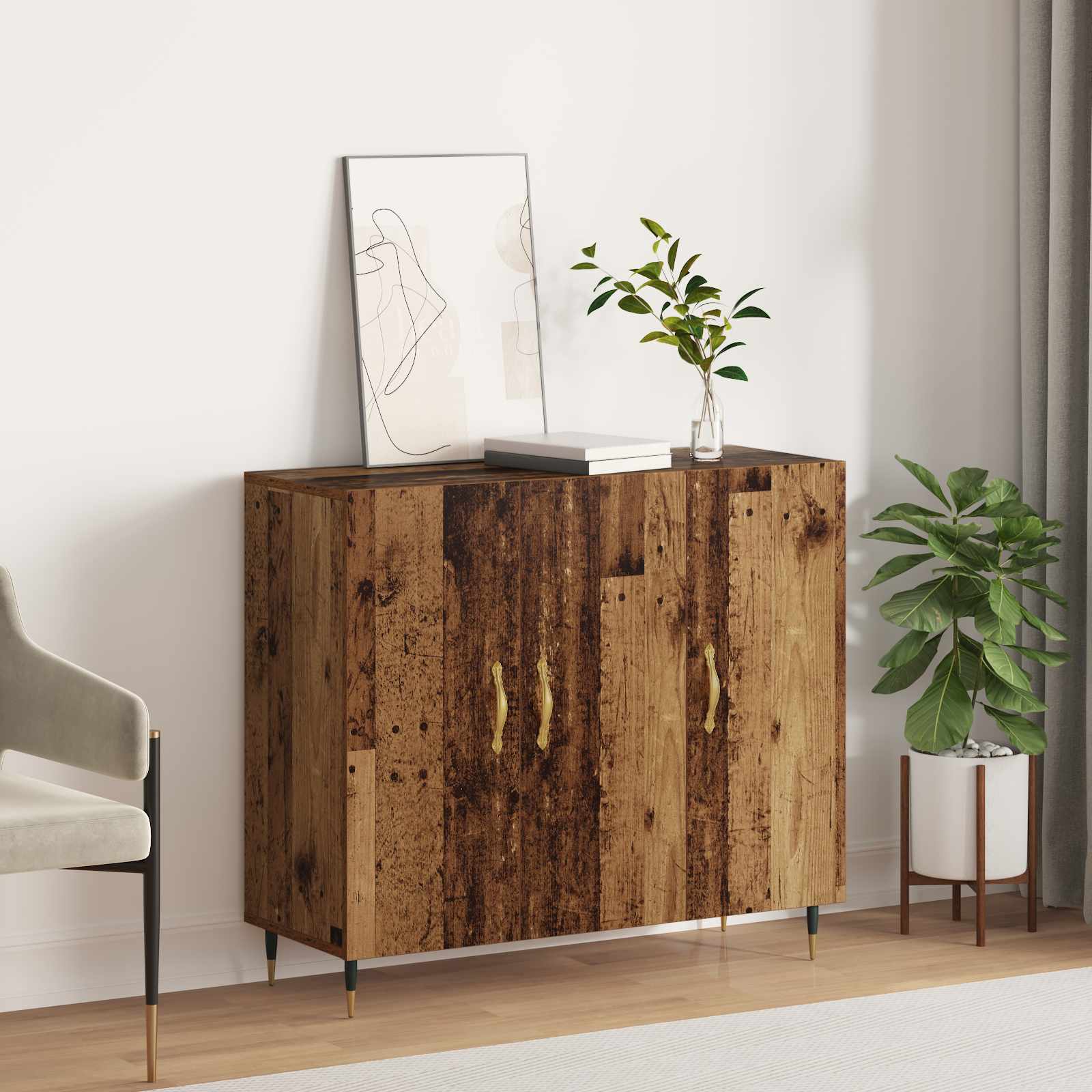 Sideboard Altholz 90 x 34 x 80 cm Holzwerkstoff