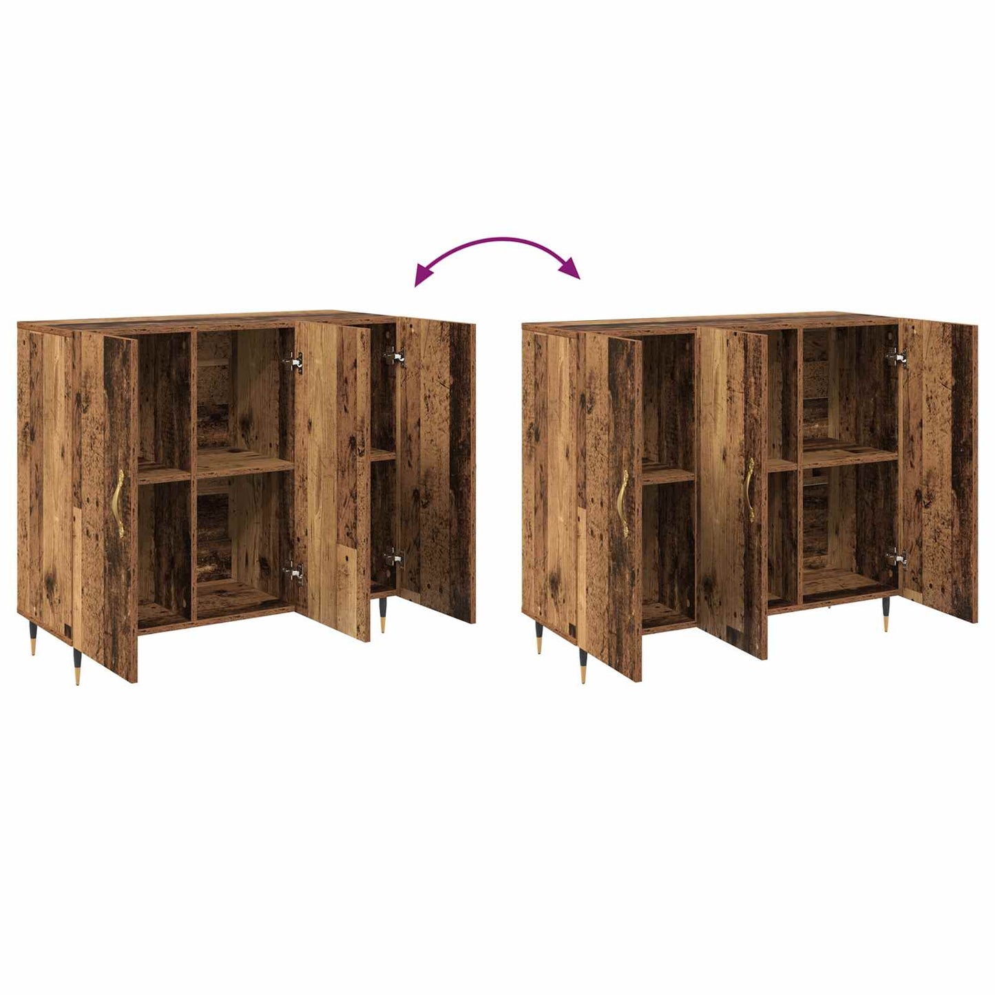 Sideboard Altholz 90 x 34 x 80 cm Holzwerkstoff
