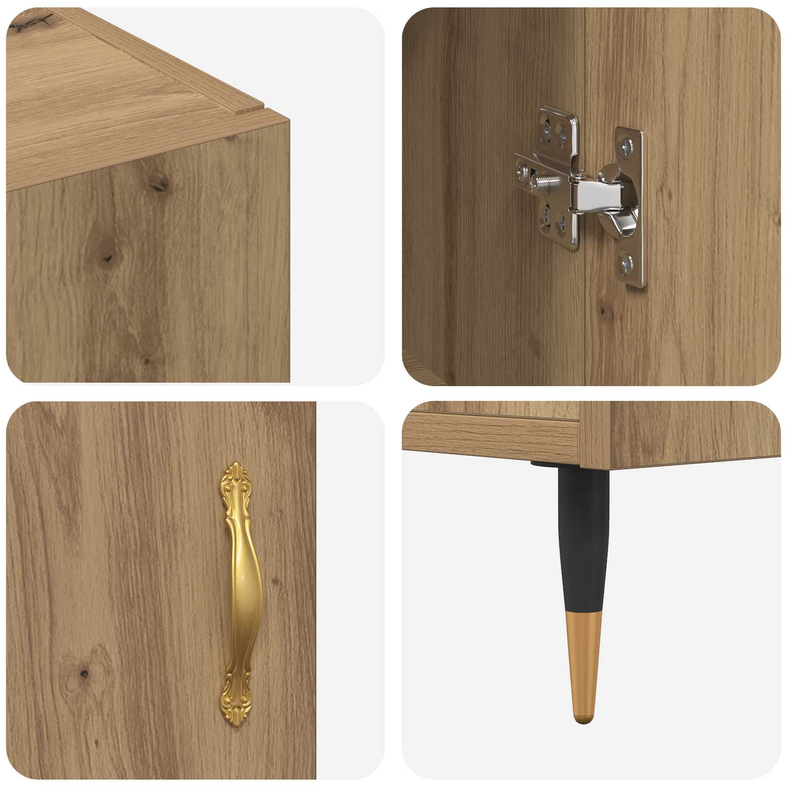 Sideboard Artisan-Eiche 90 x 34 x 80 cm Holzwerkstoff