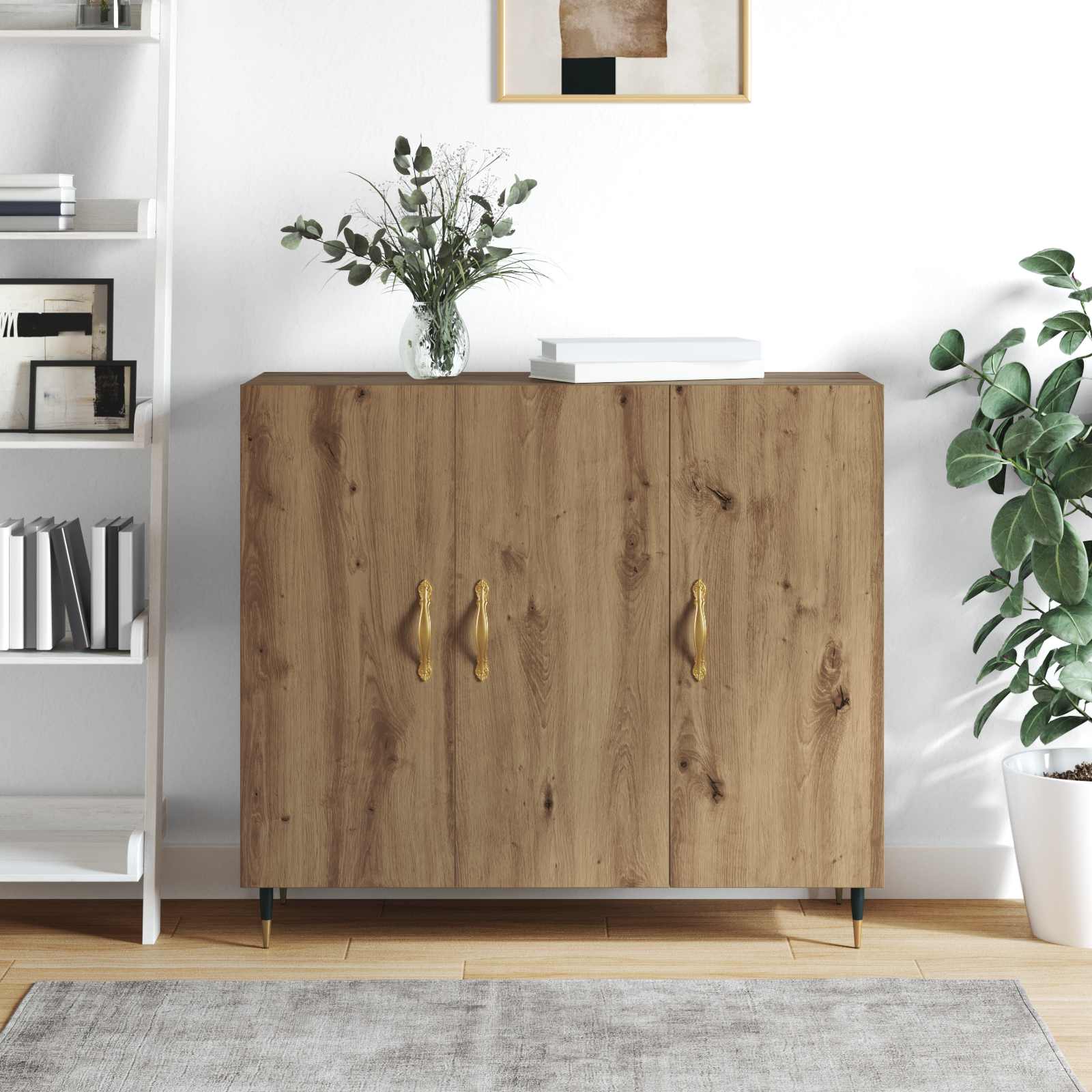 Sideboard Artisan-Eiche 90 x 34 x 80 cm Holzwerkstoff