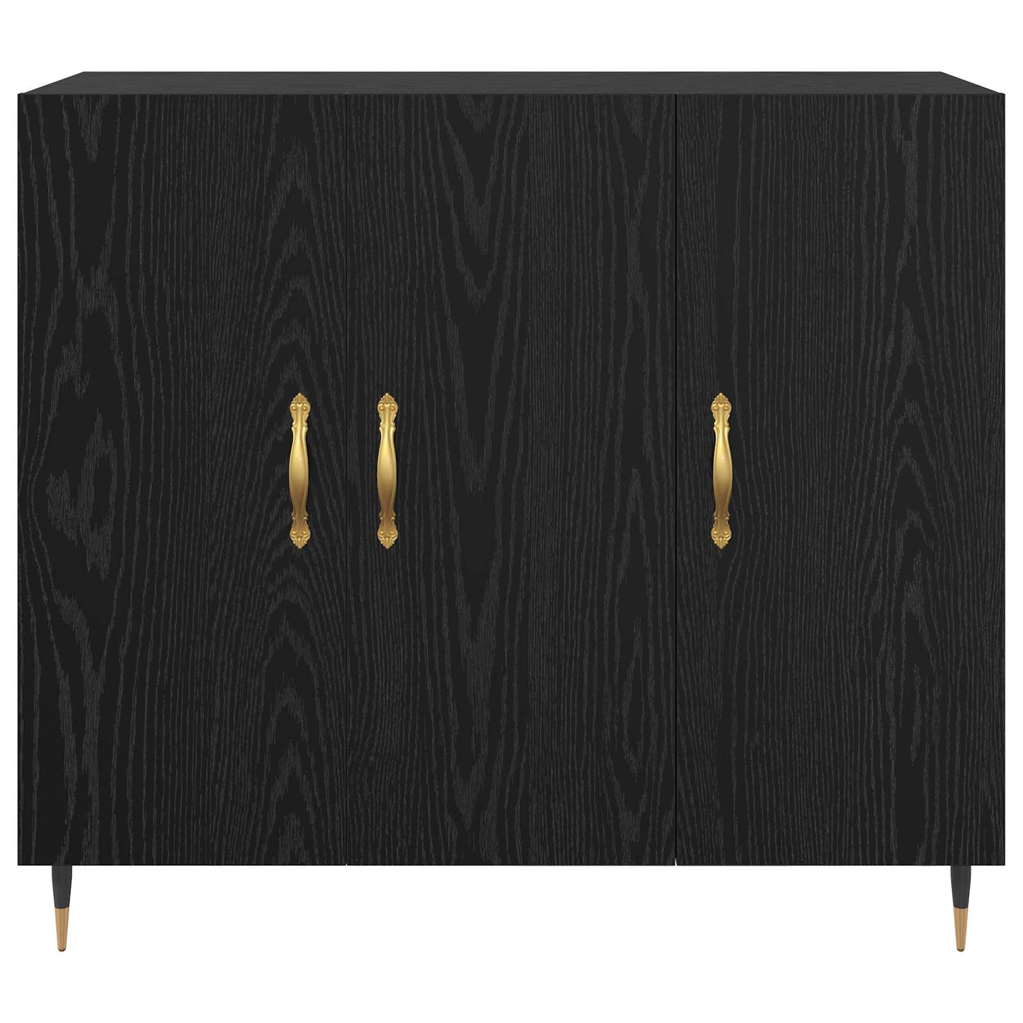 Sideboard Schwarz Eichen-Optik 90 x 34 x 80 cm Holzwerkstoff