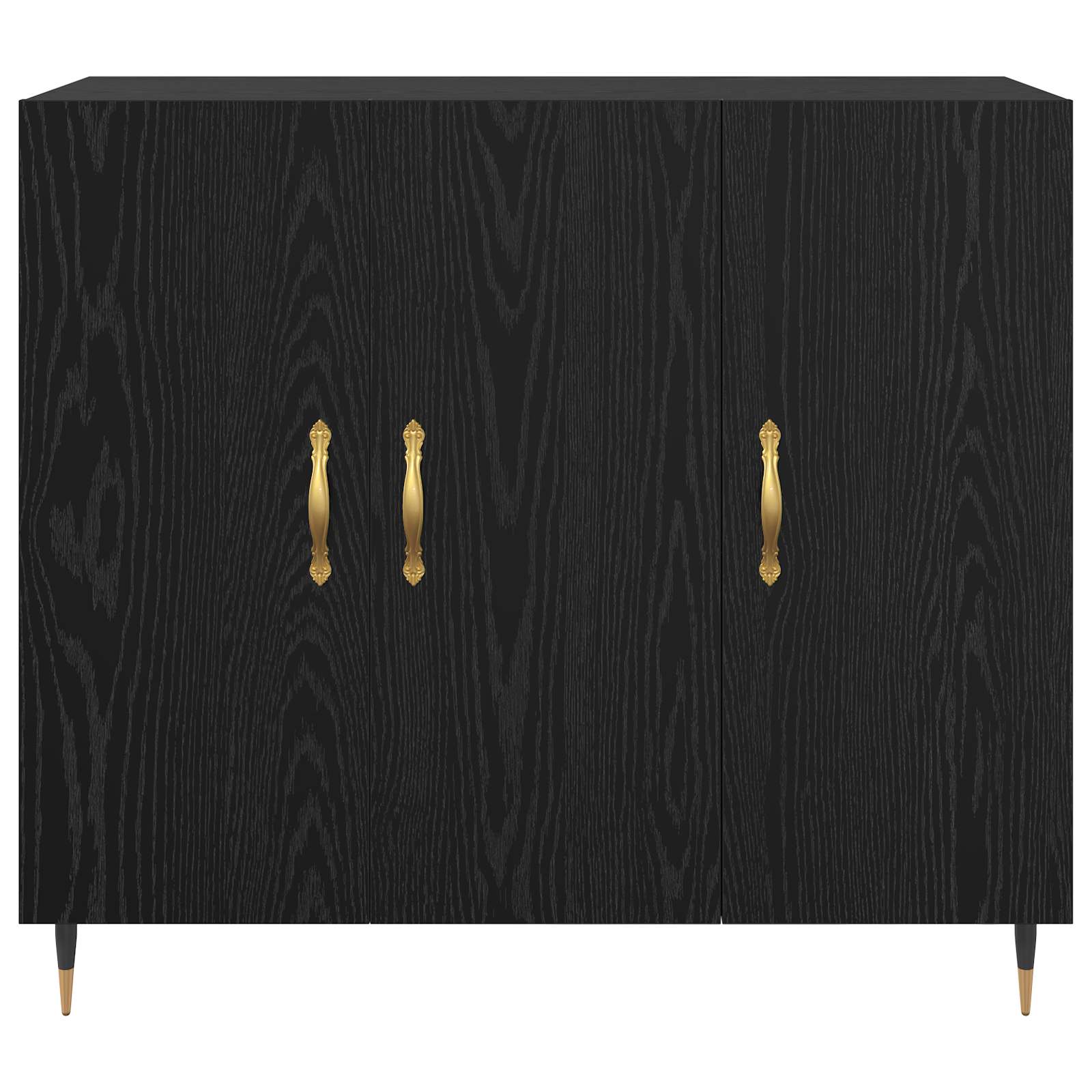 Sideboard Schwarz Eichen-Optik 90 x 34 x 80 cm Holzwerkstoff