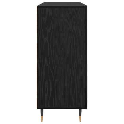 Sideboard Schwarz Eichen-Optik 90 x 34 x 80 cm Holzwerkstoff