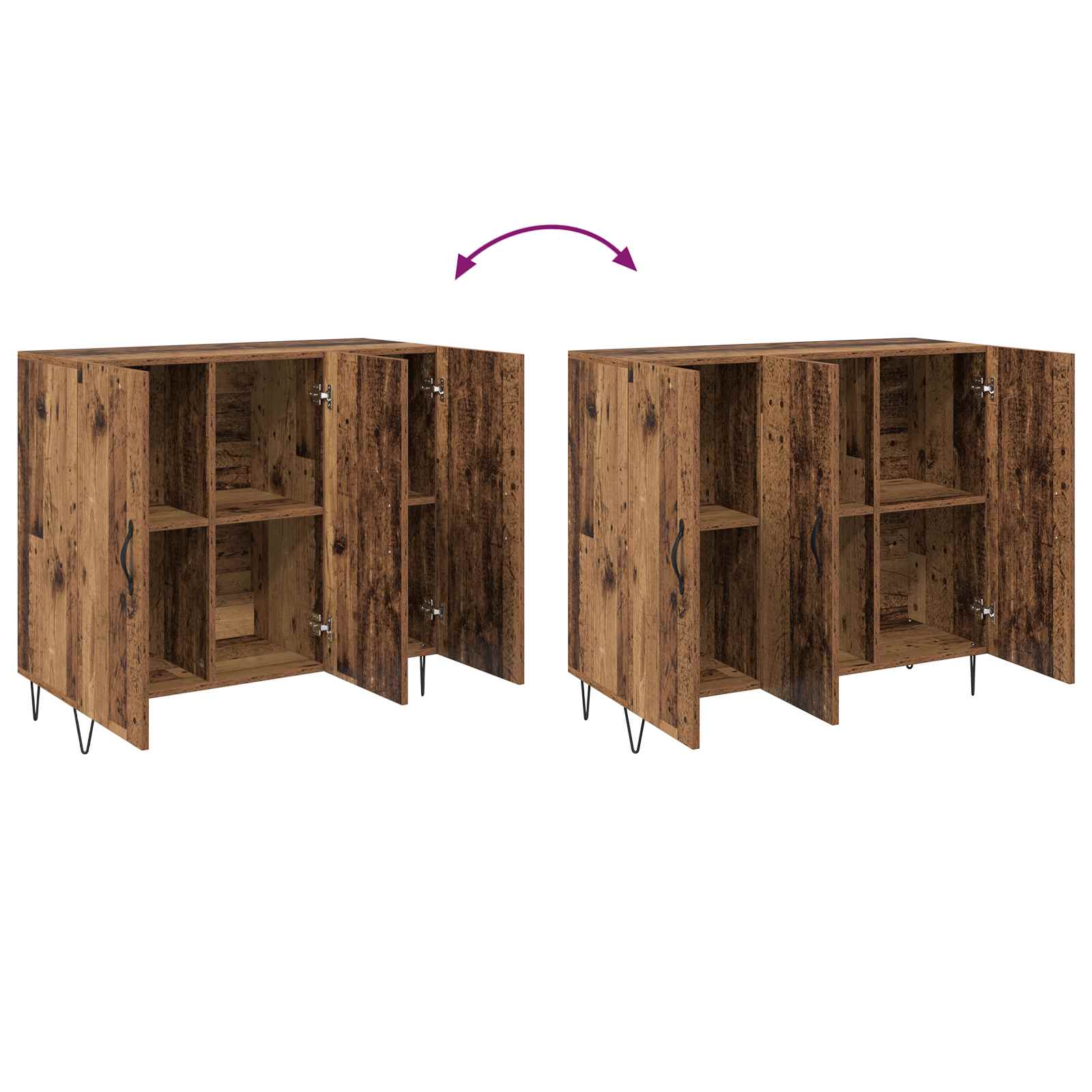 Sideboard Altholz 90 x 32,5 x 80 cm Holzwerkstoff