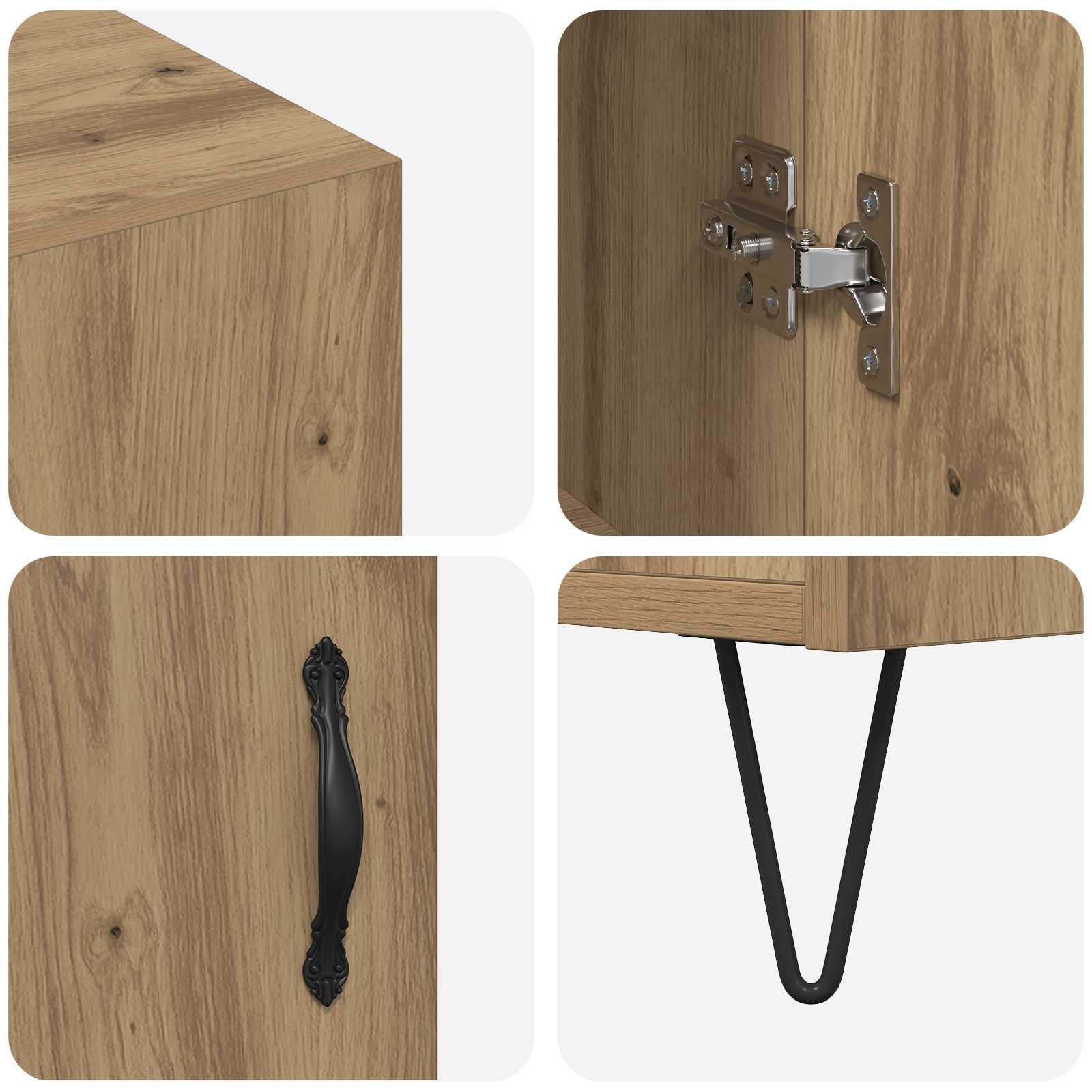 Sideboard Artisan-Eiche 90 x 32,5 x 80 cm Holzwerkstoff