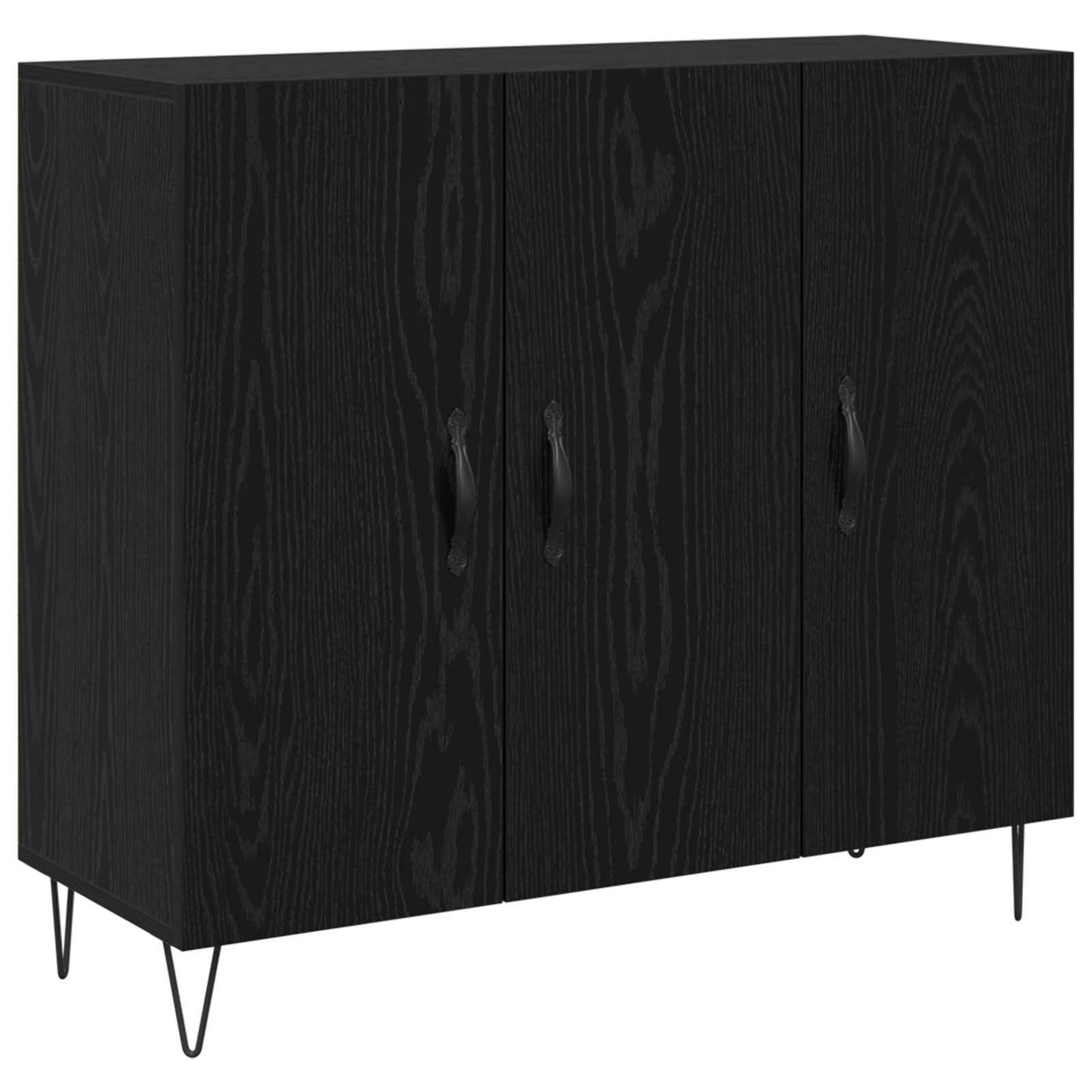 Sideboard Schwarz Eichen-Optik 90 x 32,5 x 80 cm Holzwerkstoff