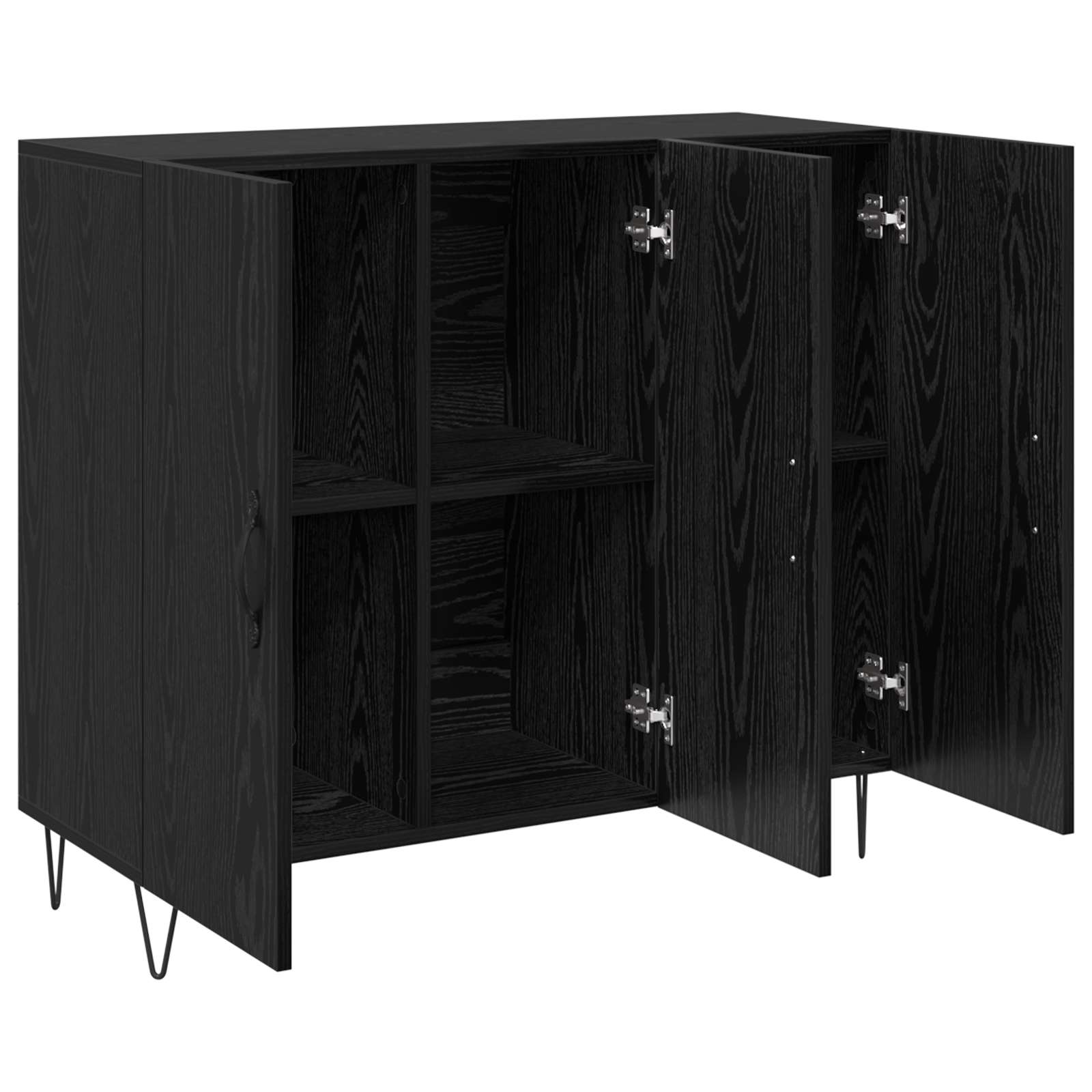 Sideboard Schwarz Eichen-Optik 90 x 32,5 x 80 cm Holzwerkstoff