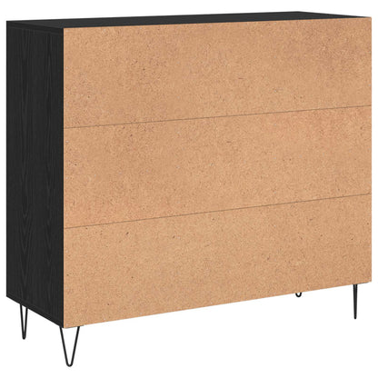 Sideboard Schwarz Eichen-Optik 90 x 32,5 x 80 cm Holzwerkstoff