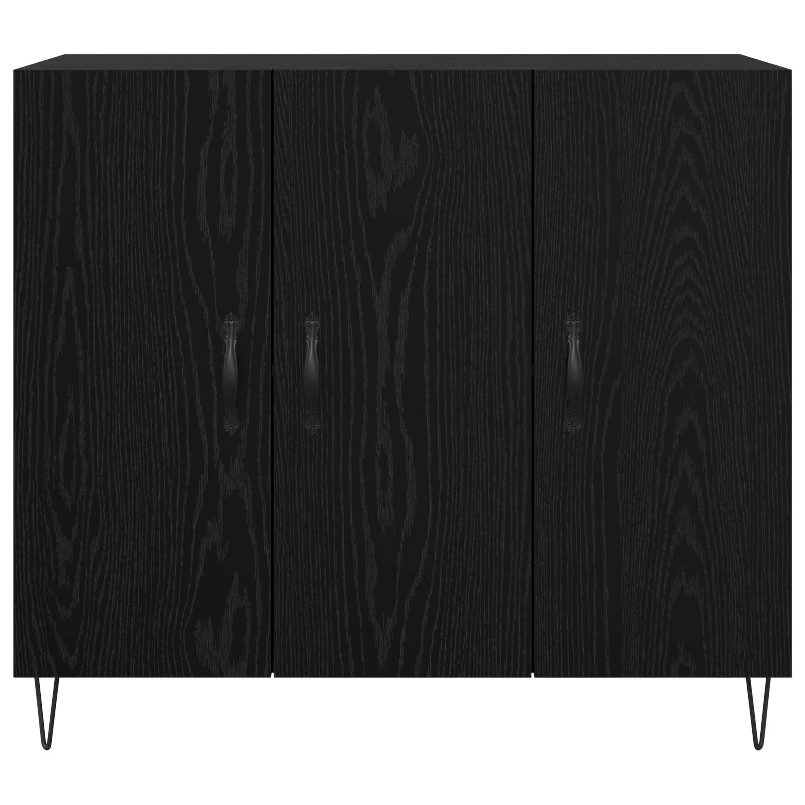 Sideboard Schwarz Eichen-Optik 90 x 32,5 x 80 cm Holzwerkstoff