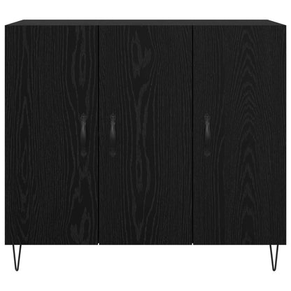 Sideboard Schwarz Eichen-Optik 90 x 32,5 x 80 cm Holzwerkstoff