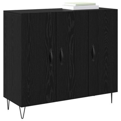 Sideboard Schwarz Eichen-Optik 90 x 32,5 x 80 cm Holzwerkstoff