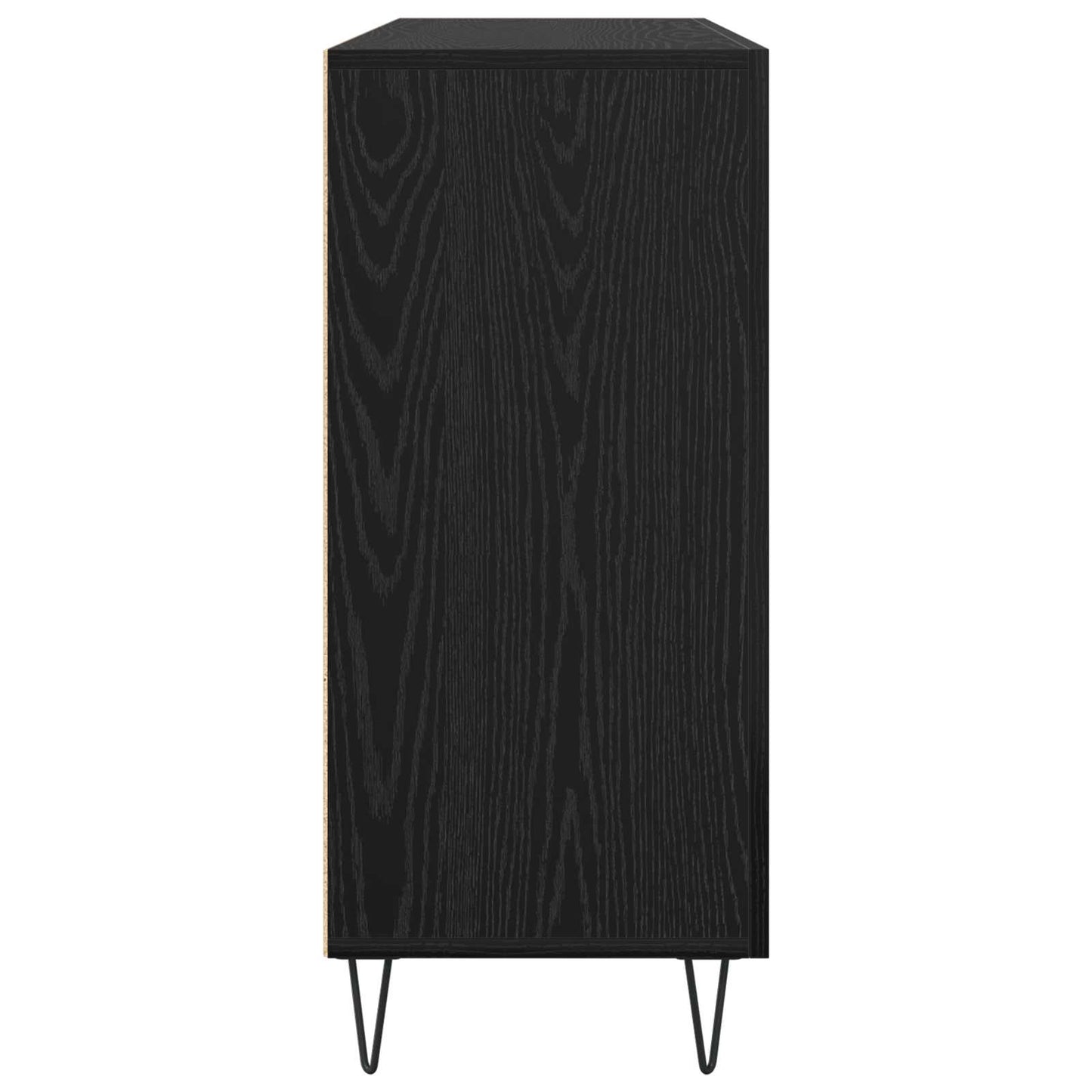 Sideboard Schwarz Eichen-Optik 90 x 32,5 x 80 cm Holzwerkstoff