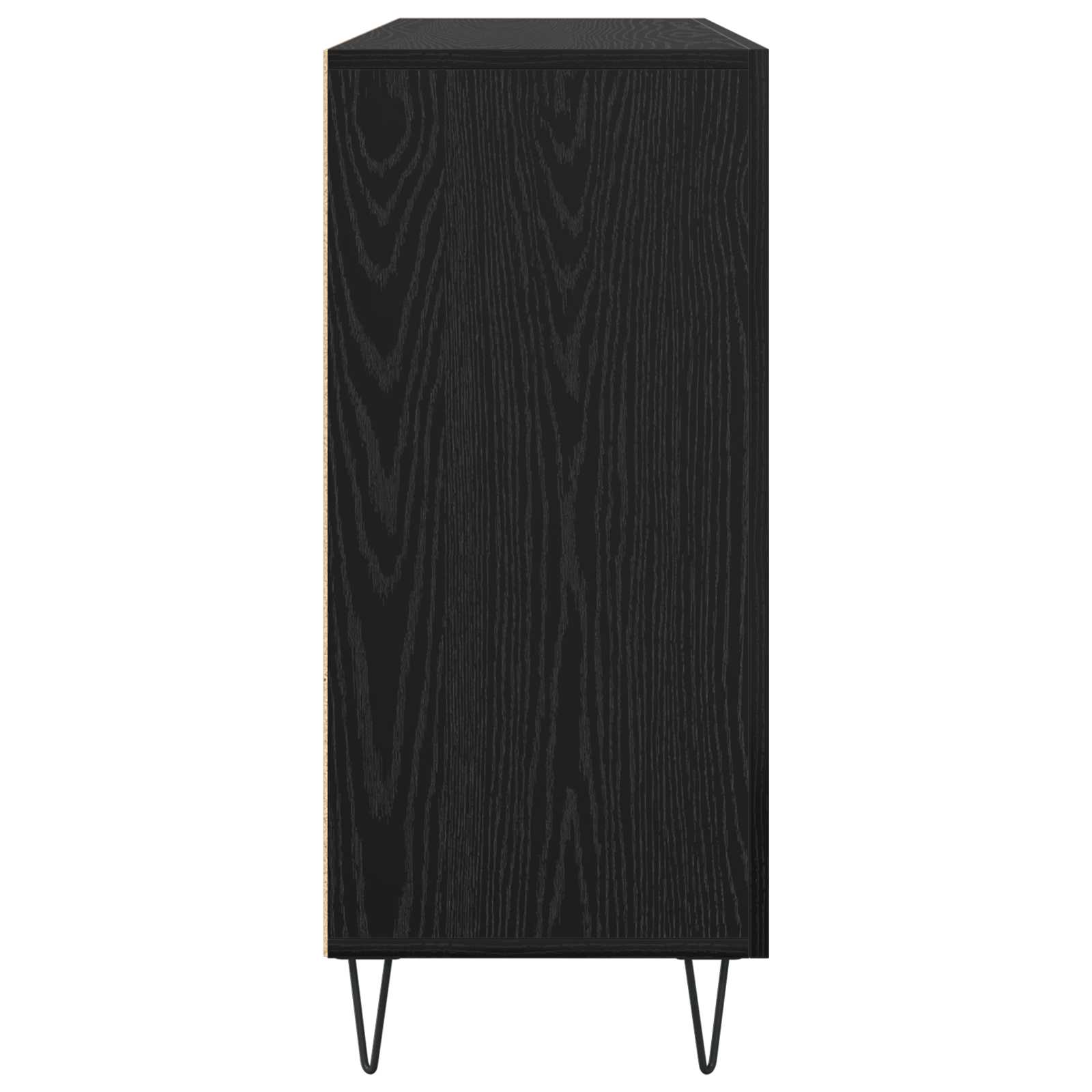 Sideboard Schwarz Eichen-Optik 90 x 32,5 x 80 cm Holzwerkstoff