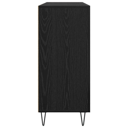 Sideboard Schwarz Eichen-Optik 90 x 32,5 x 80 cm Holzwerkstoff