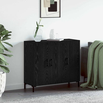Sideboard Schwarz Eichen-Optik 90 x 34 x 80 cm Holzwerkstoff
