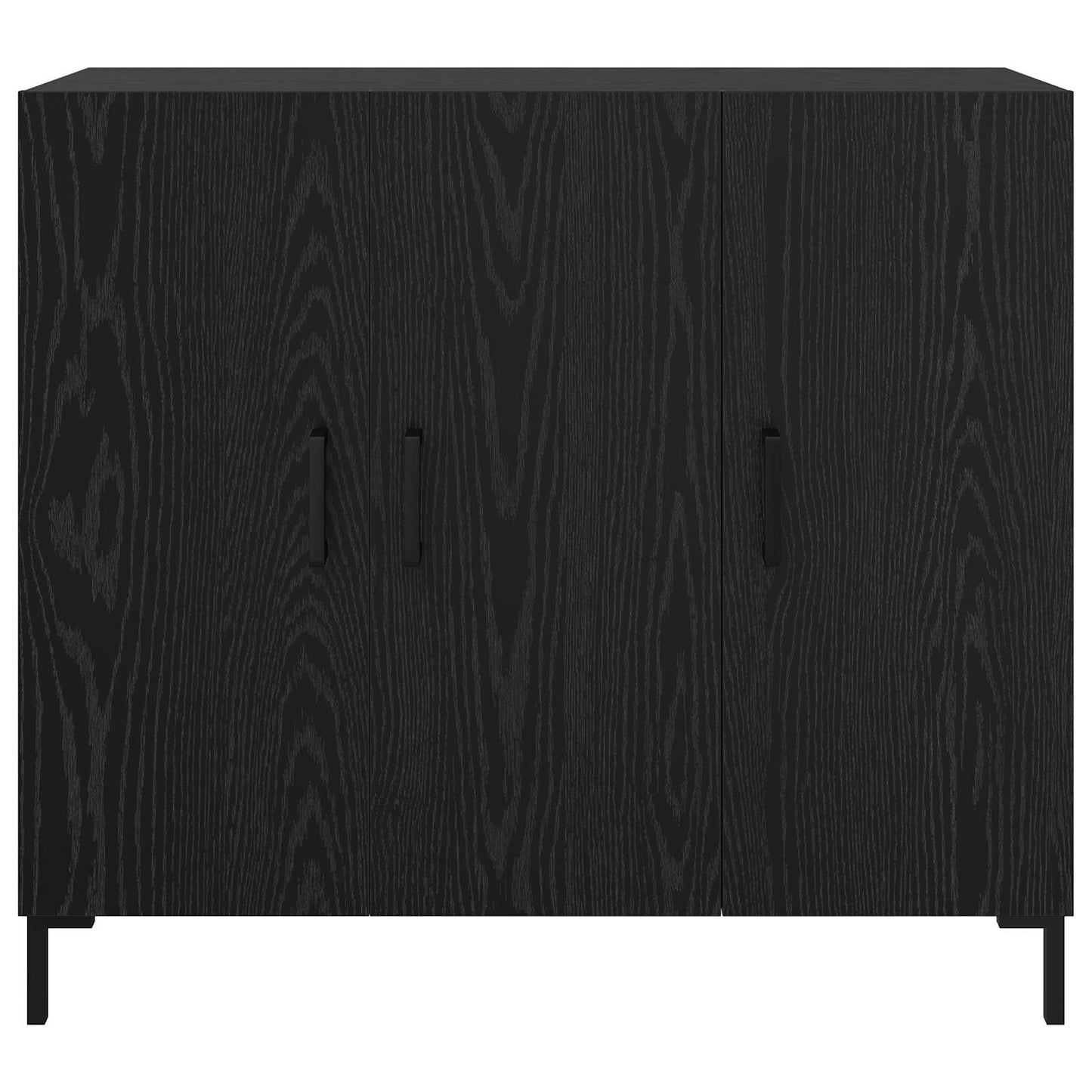 Sideboard Schwarz Eichen-Optik 90 x 34 x 80 cm Holzwerkstoff