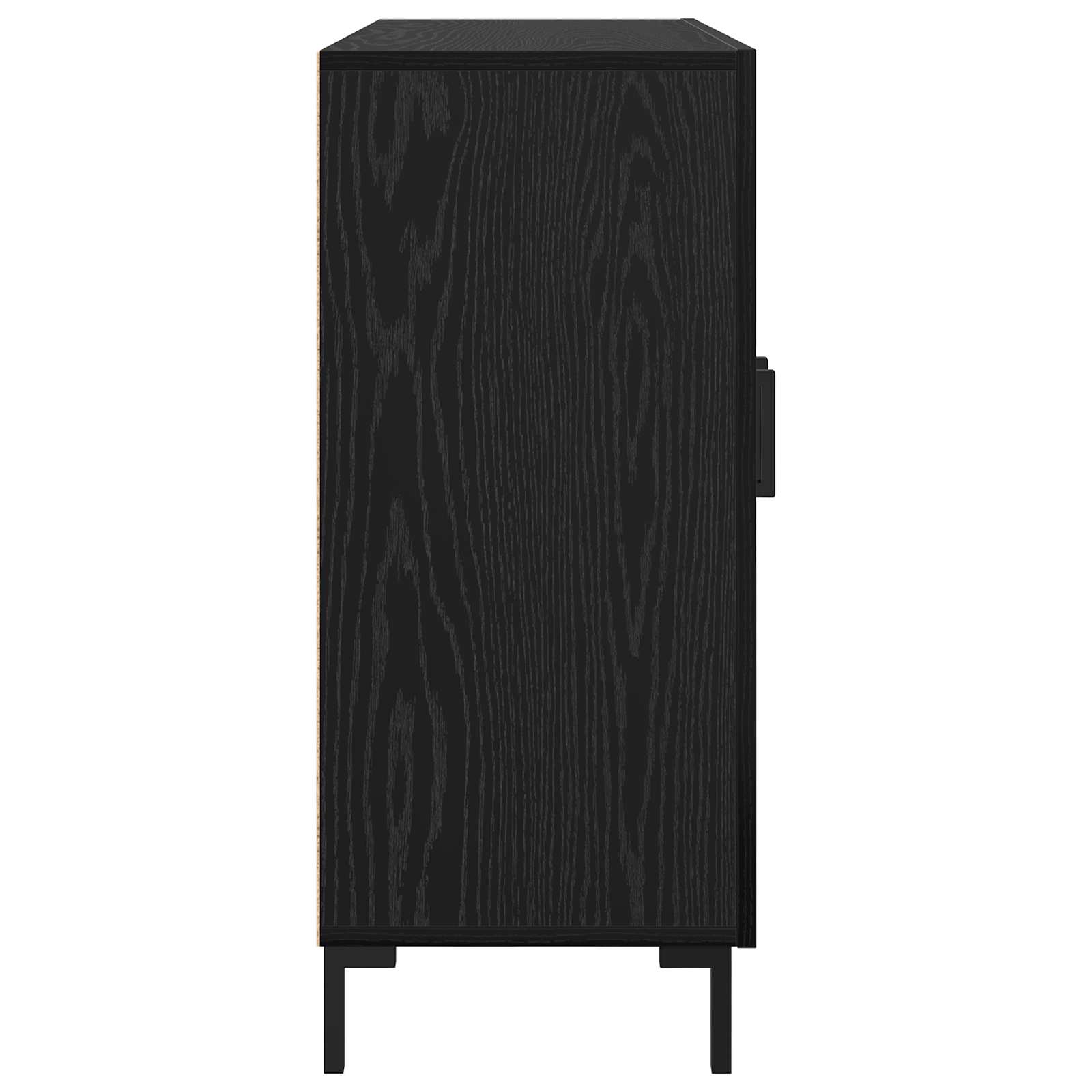 Sideboard Schwarz Eichen-Optik 90 x 34 x 80 cm Holzwerkstoff