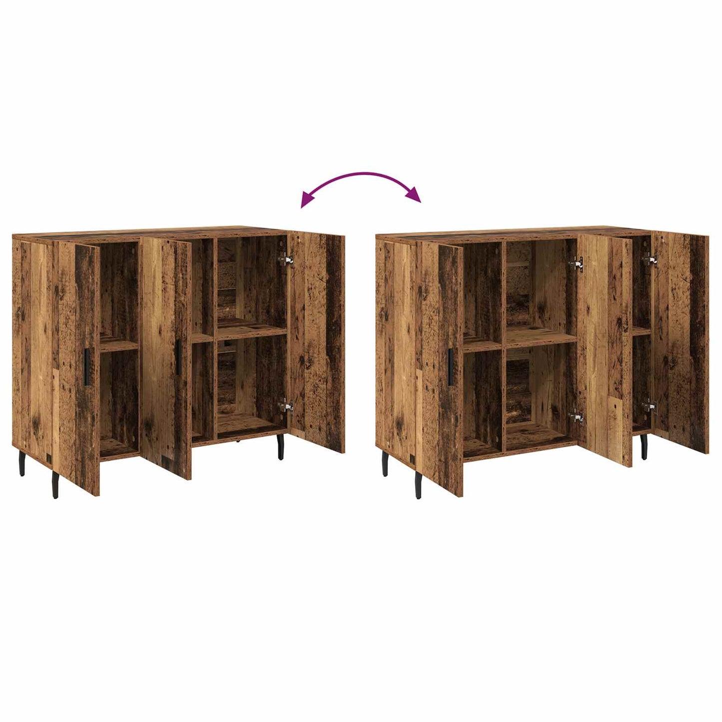 Sideboard Altholz 90 x 34 x 80 cm Holzwerkstoff