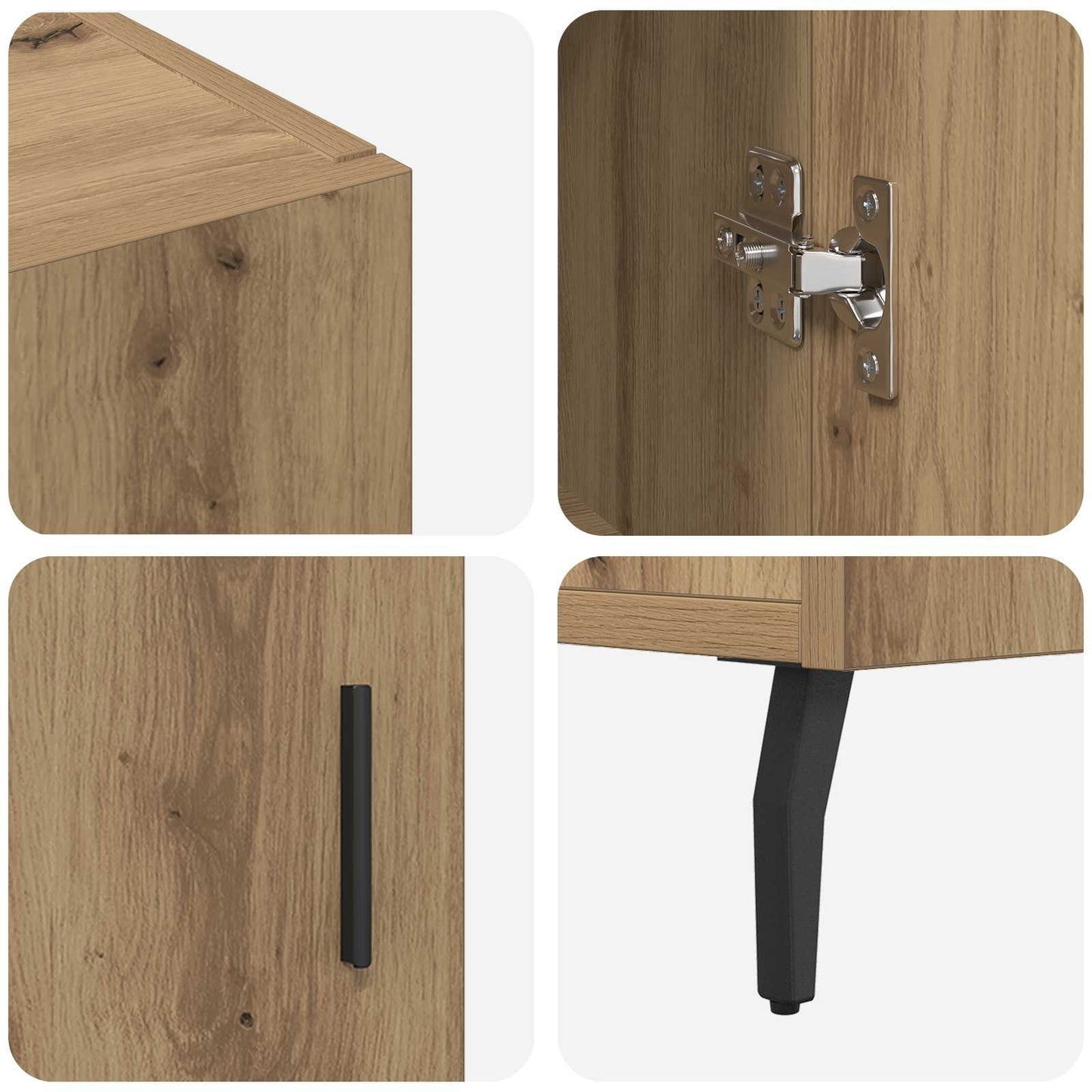 Sideboard Artisan-Eiche 90 x 34 x 80 cm Holzwerkstoff