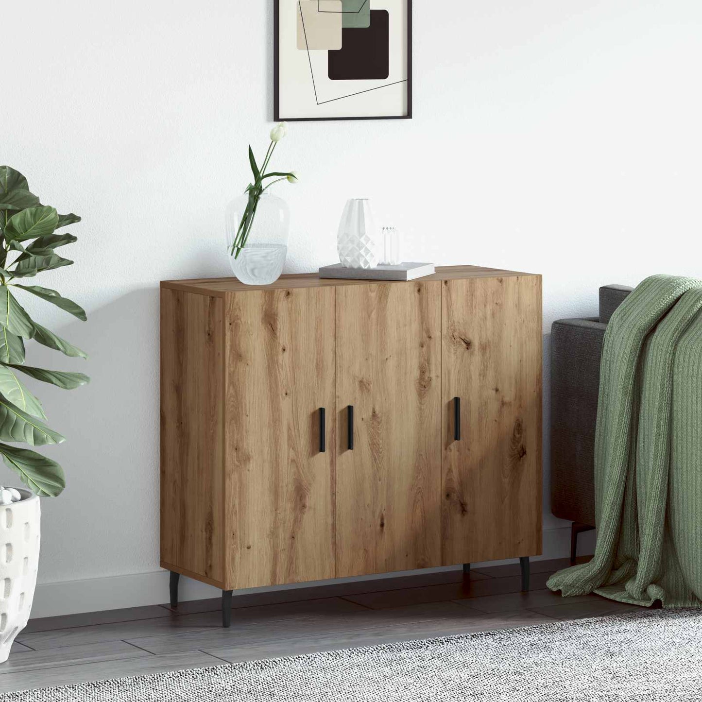 Sideboard Artisan-Eiche 90 x 34 x 80 cm Holzwerkstoff