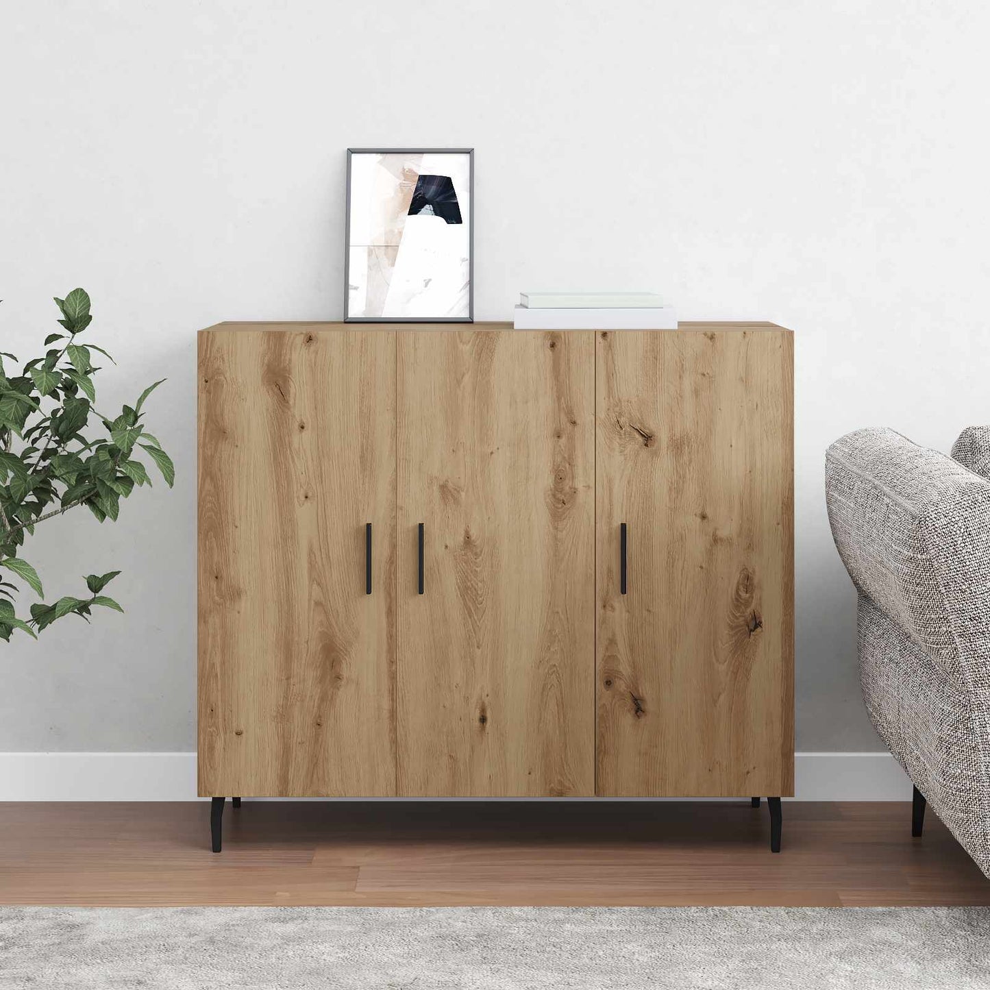 Sideboard Artisan-Eiche 90 x 34 x 80 cm Holzwerkstoff