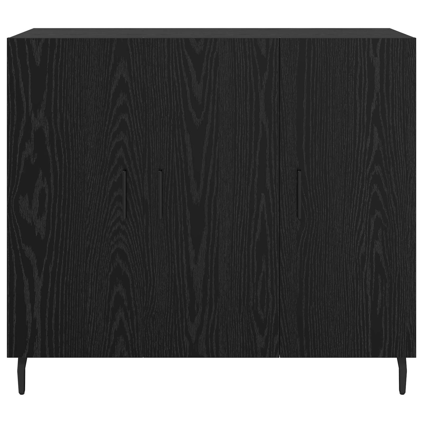 Sideboard Schwarz Eichen-Optik 90 x 34 x 80 cm Holzwerkstoff