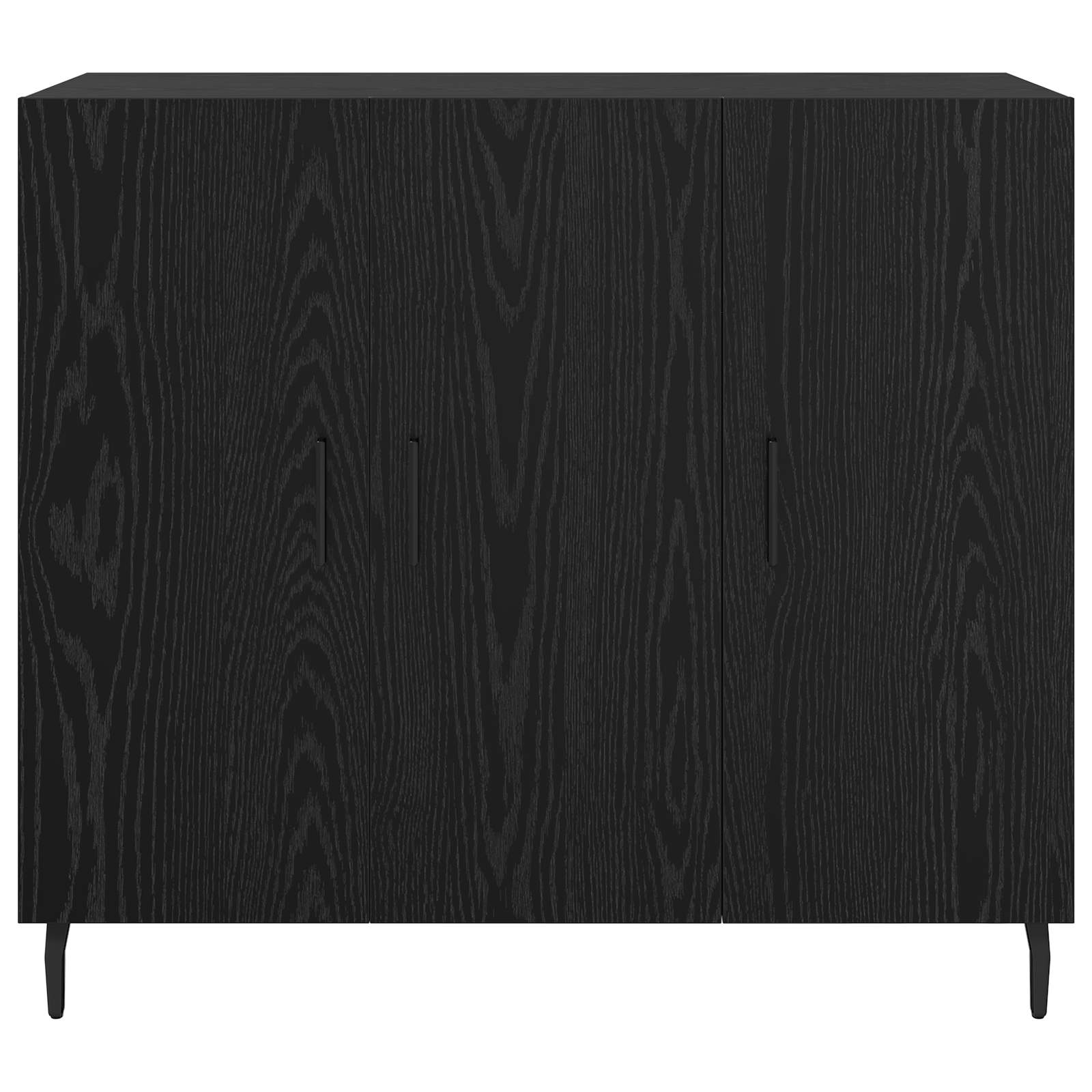 Sideboard Schwarz Eichen-Optik 90 x 34 x 80 cm Holzwerkstoff