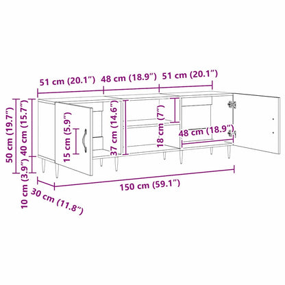 TV-Schränk 150 x 30 x 50 cm Altholz Holzwerkstoff