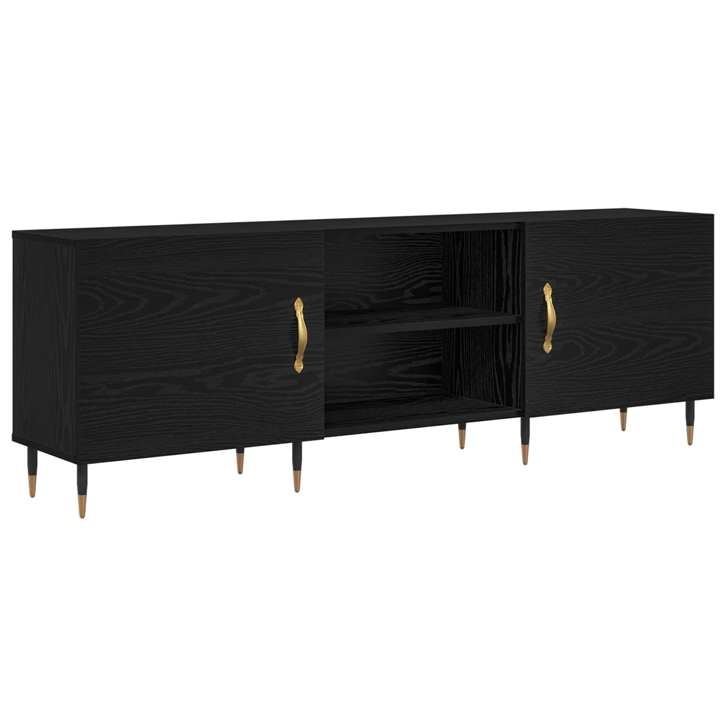 TV-Schränk 150 x 30 x 50 cm Schwarz Eichen-Optik Holzwerkstoff