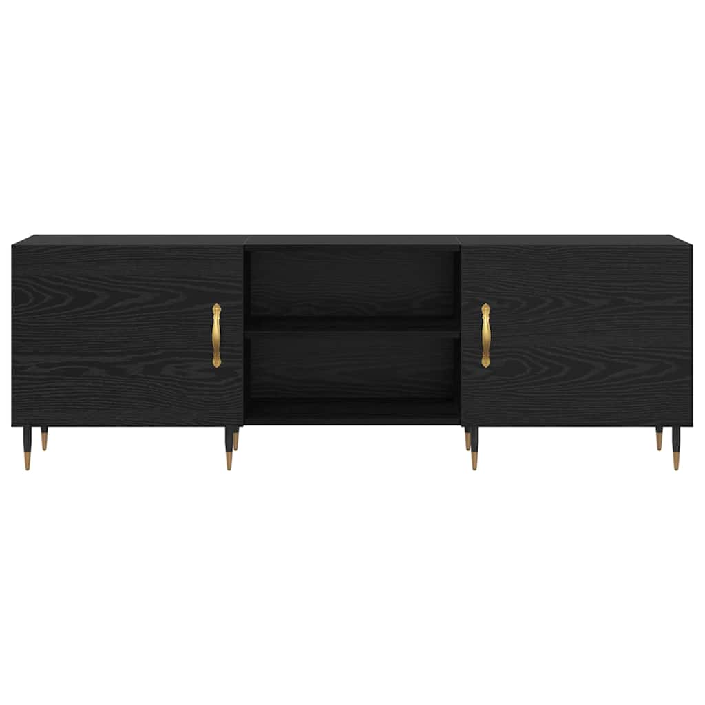 TV-Schränk Schwarz Eichen-Optik 150 x 30 x 50 cm Holzwerkstoff