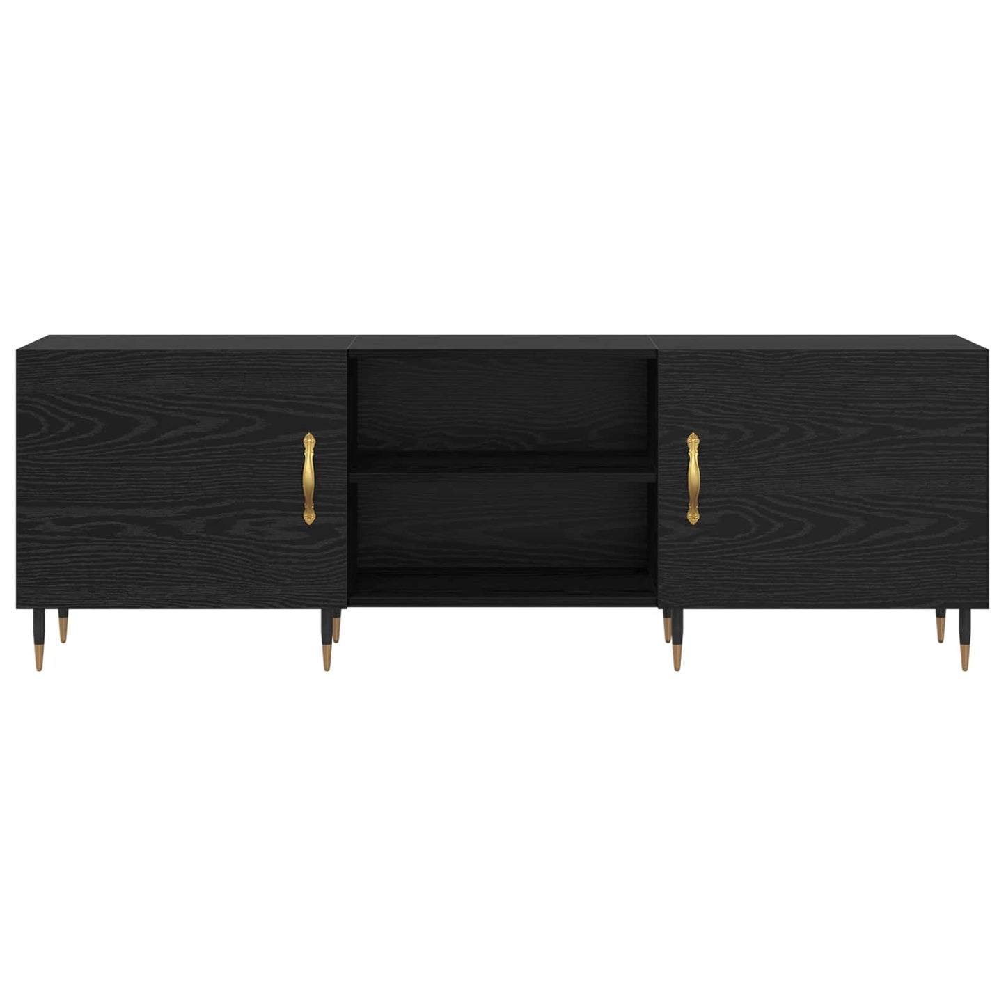 TV-Schränk 150 x 30 x 50 cm Schwarz Eichen-Optik Holzwerkstoff