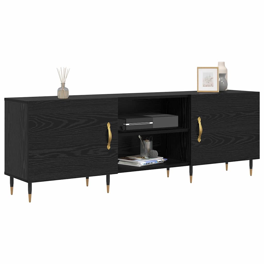 TV-Schränk Schwarz Eichen-Optik 150 x 30 x 50 cm Holzwerkstoff