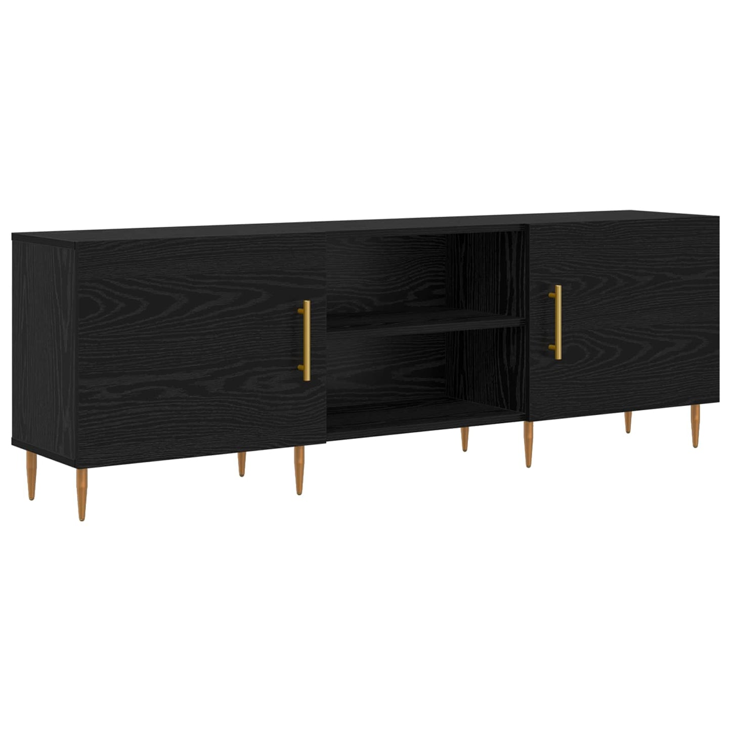 TV-Schränk 150 x 30 x 50 cm Schwarz Eichen-Optik Holzwerkstoff
