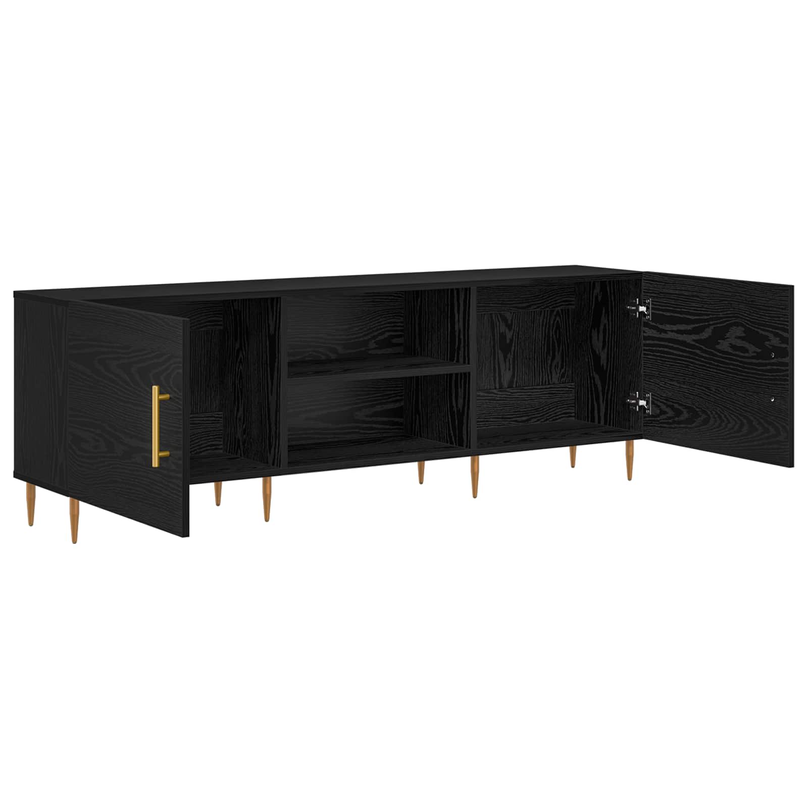 TV-Schränk 150 x 30 x 50 cm Schwarz Eichen-Optik Holzwerkstoff