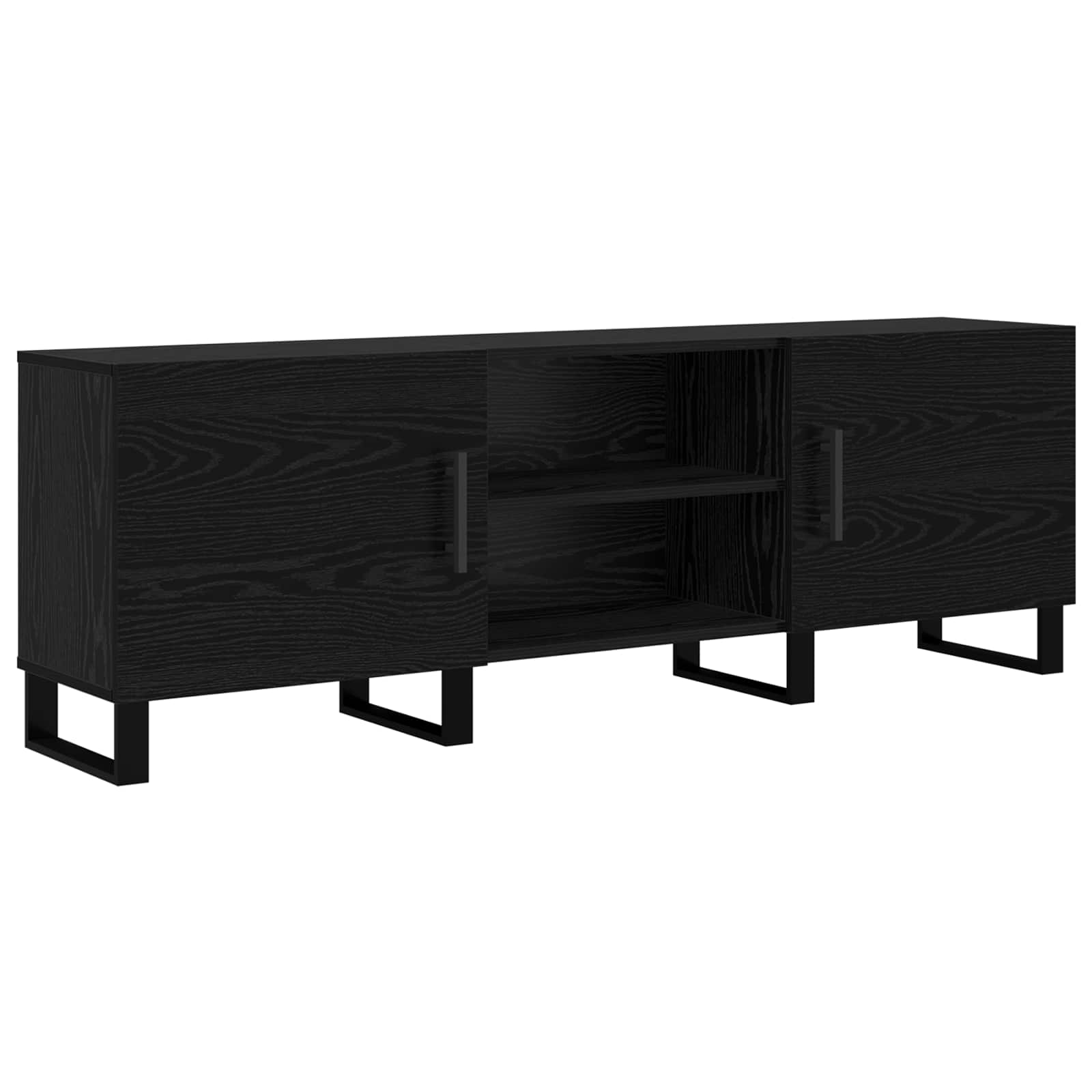 TV-Schränk 150 x 30 x 50 cm Schwarz Eichen-Optik Holzwerkstoff