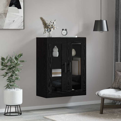 Wandschrank Schwarz Eichen-Optik 69.5 x 34 x 90 cm