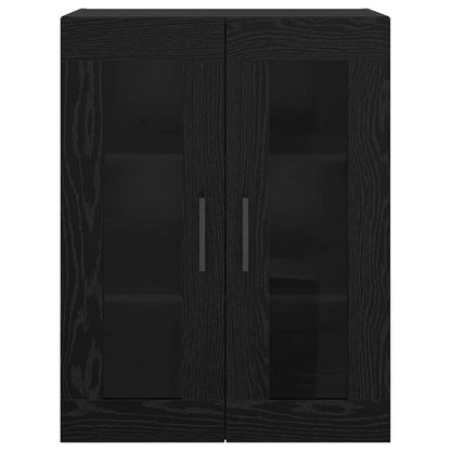 Wandschrank Schwarz Eichen-Optik 69.5 x 34 x 90 cm