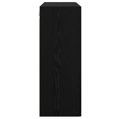 Wandschrank Schwarz Eichen-Optik 69.5 x 34 x 90 cm
