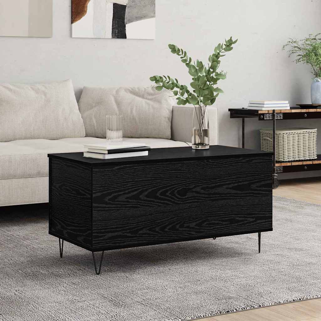Couchtisch Schwarz Eichen-Optik 90 x 44.5 x 45 cm Holzwerkstoff