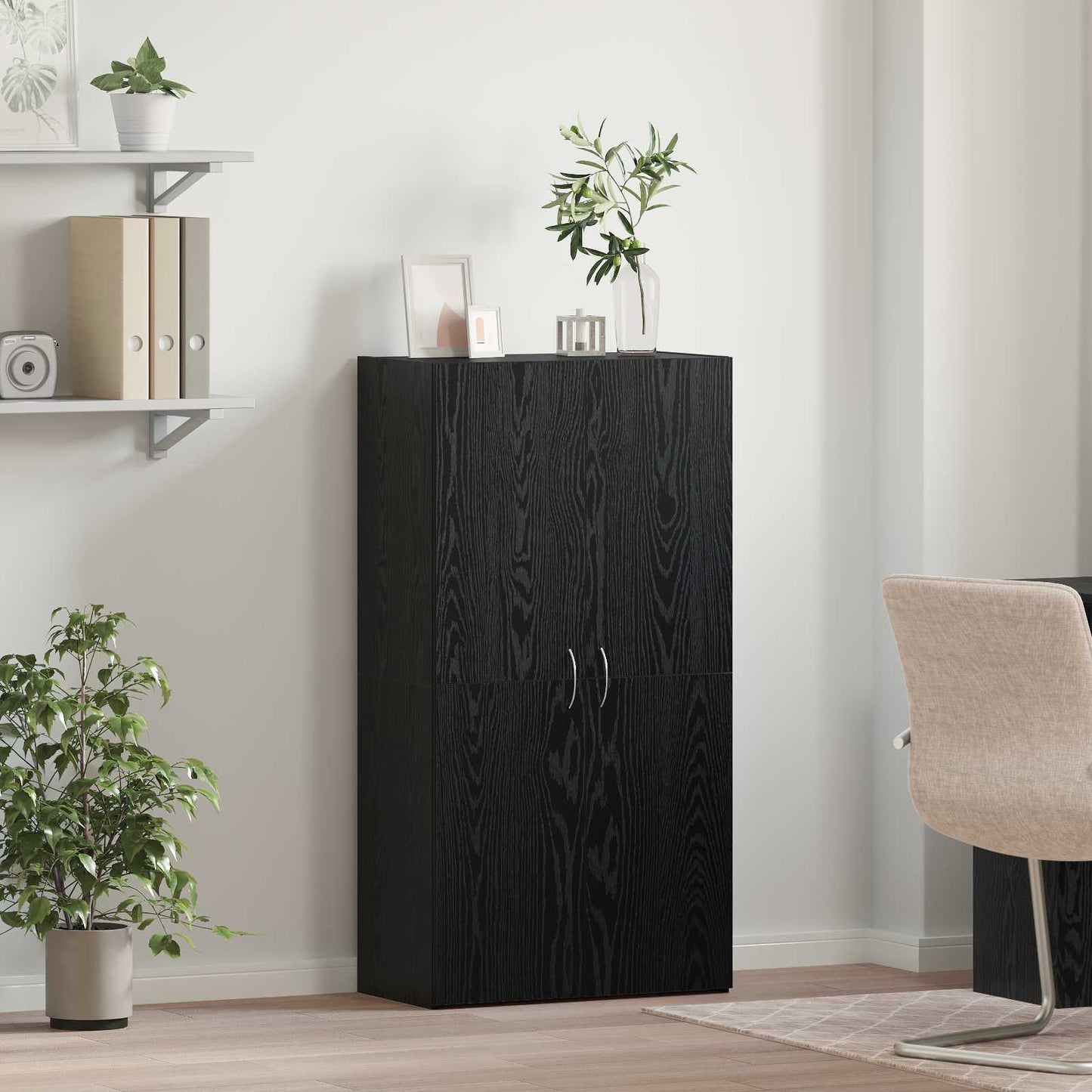 Büroschrank Schwarze Eiche 60 x 32 x 115 cm Holzwerkstoff