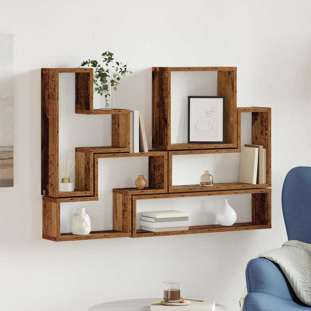 Wandregal Wandhalterung Altholz 96 x 12 x 64 cm