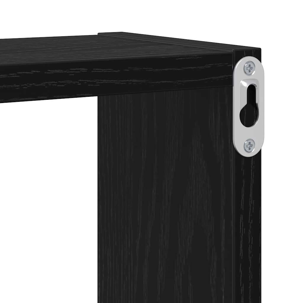 Wandregal Wandhalterung Schwarz Eichen-Optik 96 x 12 x 64 cm