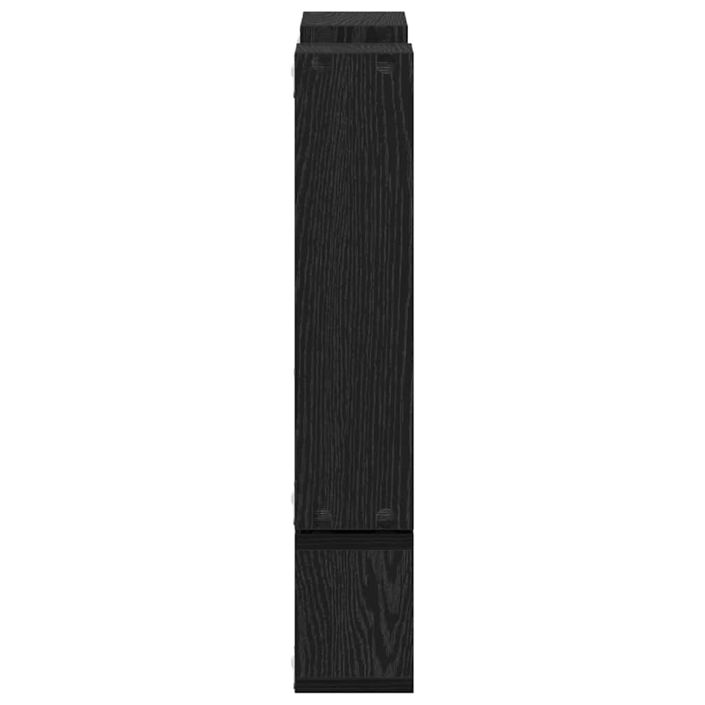 Wandregal Wandhalterung Schwarz Eichen-Optik 96 x 12 x 64 cm