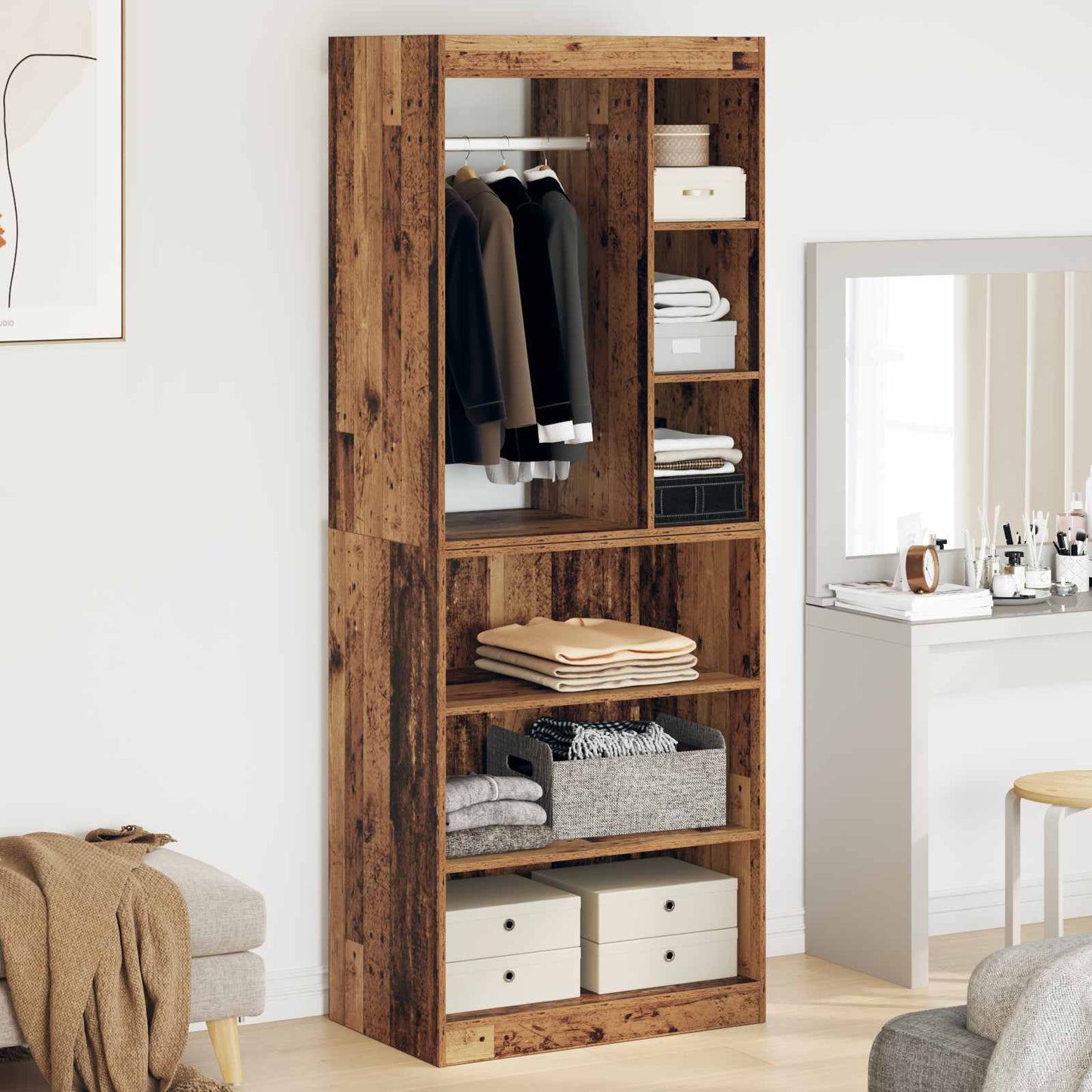 Kleiderschrank Altholz 77 x 48 x 102 cm Holzwerkstoff
