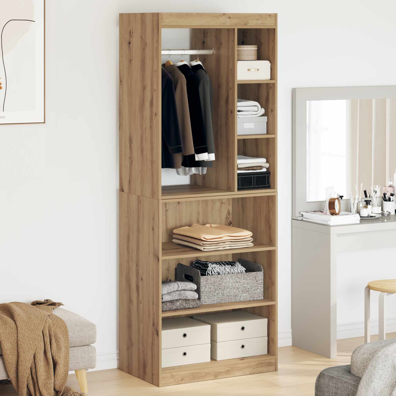 Kleiderschrank Artisan-Eiche 77 x 48 x 102 cm Holzwerkstoff