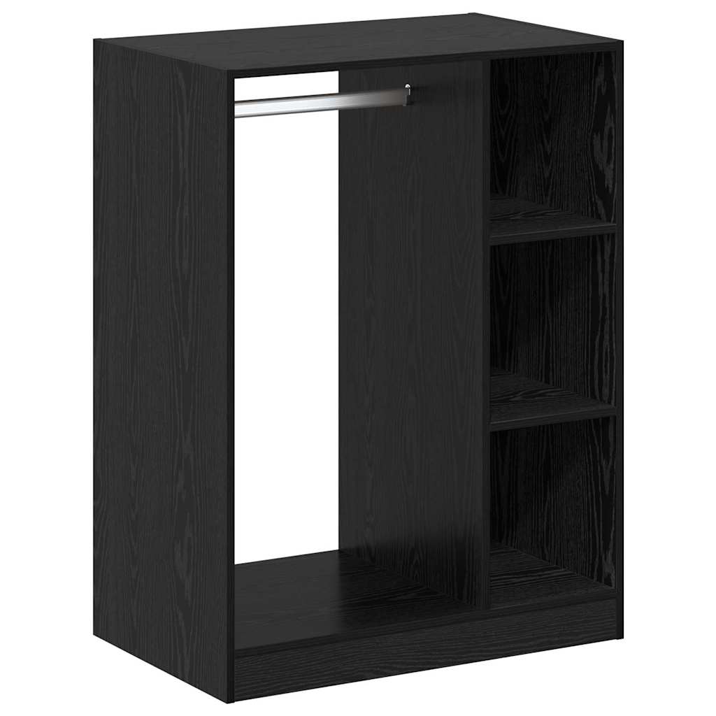 Kleiderschrank mit Regal Schwarz Eichen-Optik 77 x 48 x 102 cm