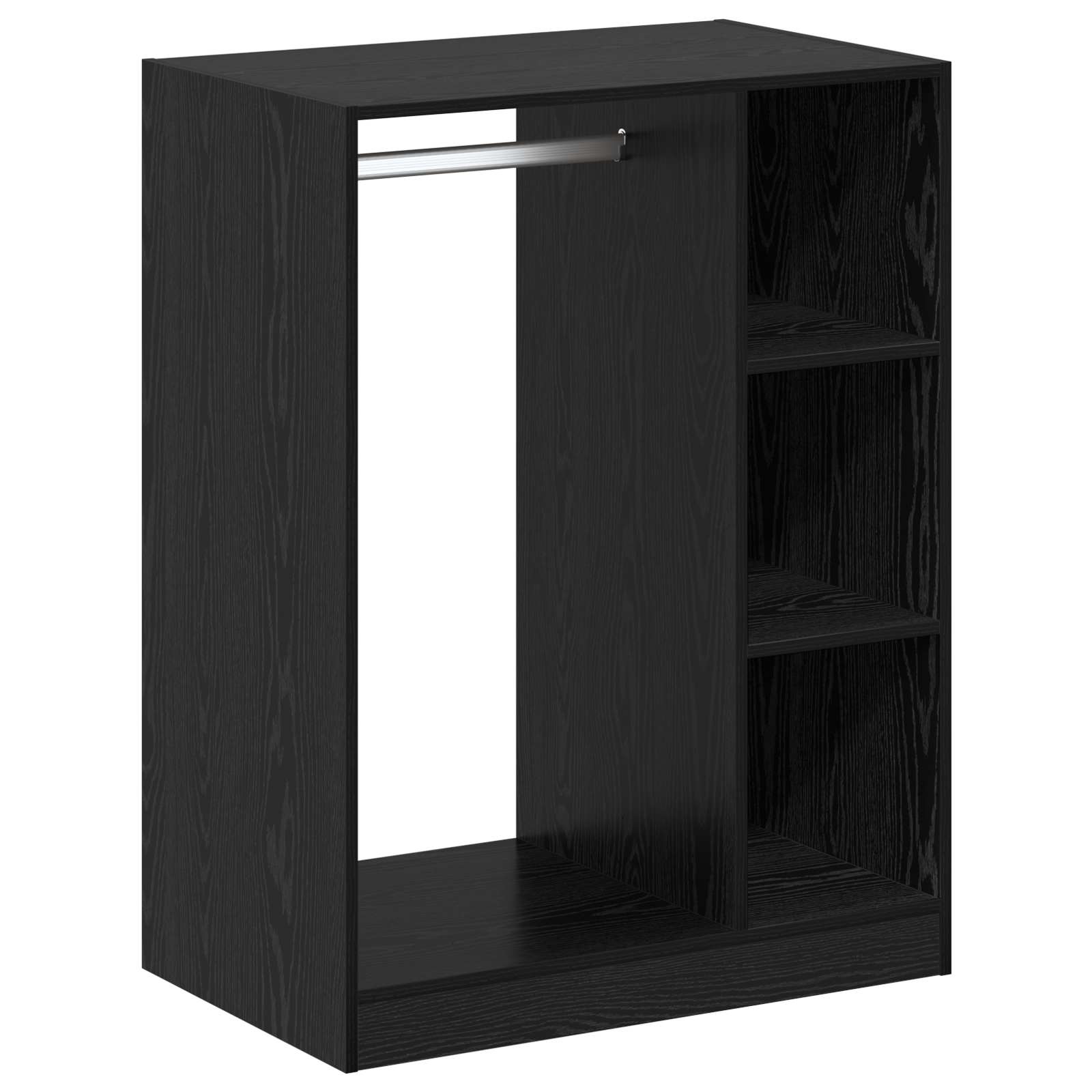 Kleiderschrank Schwarz Eichen-Optik 77 x 48 x 102 cm