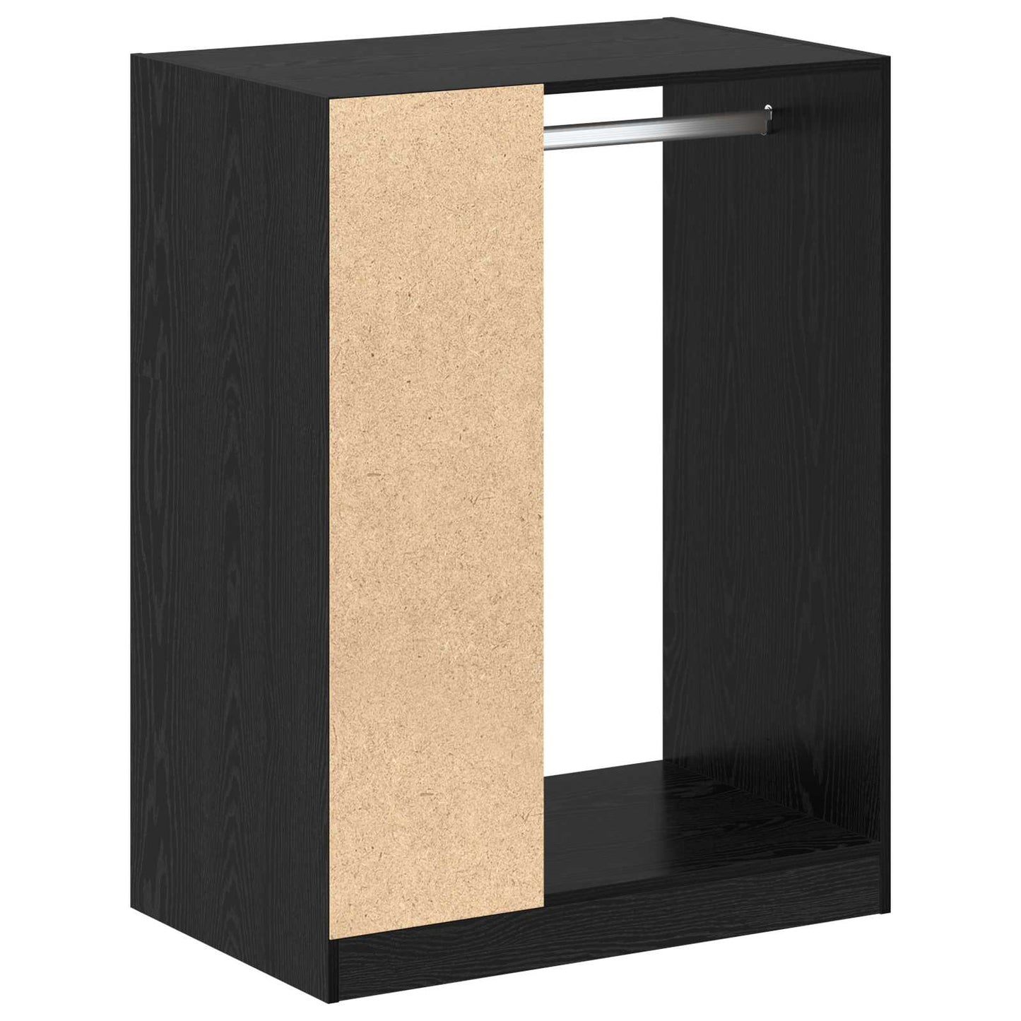 Kleiderschrank Schwarz Eichen-Optik 77 x 48 x 102 cm